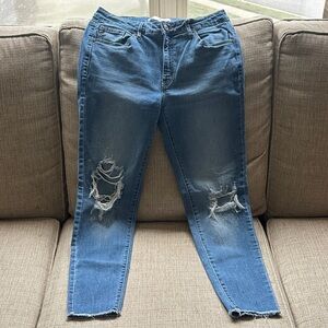 KanCan Distressed Boyfriend Jeans in Blue